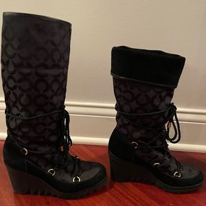 Coach tall wedge boots
